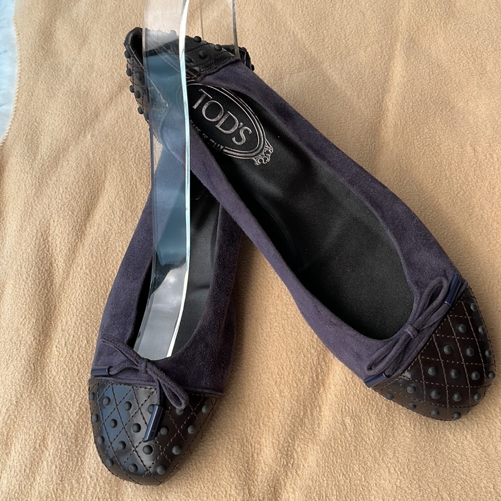 Tod’s Purple Suede/Leather Ballet Flat Shoes - Picture 16 of 16